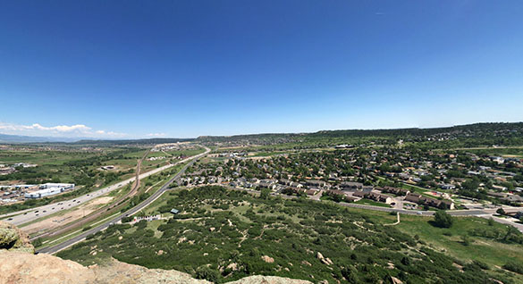 The objects moved in from the northwest and were headed southeast. Pictured: Castle Rock, CO. (Credit: Google)