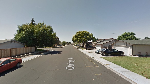 The object was blocking out the sky behind it. Pictured: Manteca, CA. (Credit: Google)