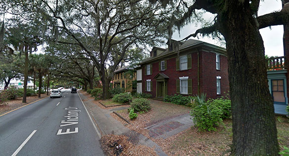 The object was about 75 above a two-story building. Pictured: Savannah, GA. (Credit: Google)