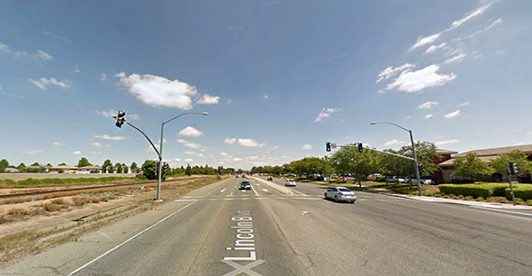 The object crossed the sky at an incredible rate of speed. Pictured: Lincoln, CA. (Credit: Google)