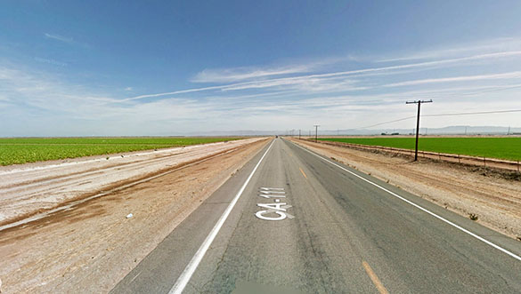 The object was observed at the tree top level. Pictured: Imperial County, CA. (Credit: Google)