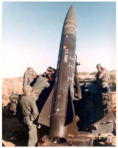 MGM-52 Lance missile testing at Redstone Arsenal about 1970. (Credit: Wikimedia Commons)