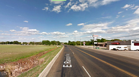 The witness was able to get closer to the object to see that it was a hovering triangle. Pictured: Rancier Avenue in Killeen, TX. (Credit: Google)