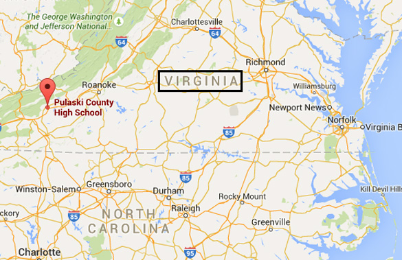 Virginia region where the UFO activity was reported. (Credit: Google Maps)