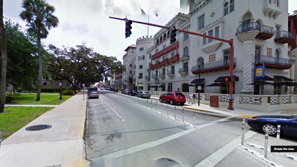 The object traveled slowly in plain sight and then just disappeared. Pictured: St. Augustine, FL. (Credit: Google)