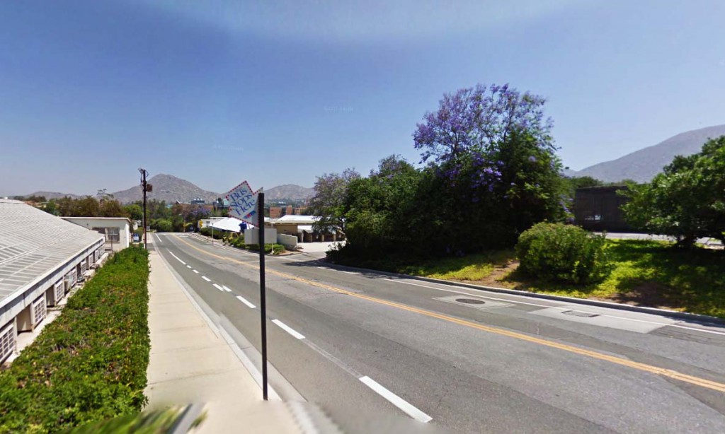 The witness said that the object did move away, but instead appeared to disappear into a ‘doorway in the sky.’ Pictured: Riverside, California. (Credit: Google)