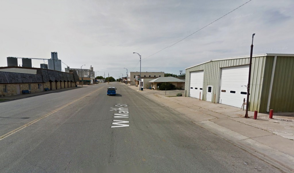 Main Street, Valley Center, Kansas, where the UFO image was taken on October 3, 2014. (Credit: Google)