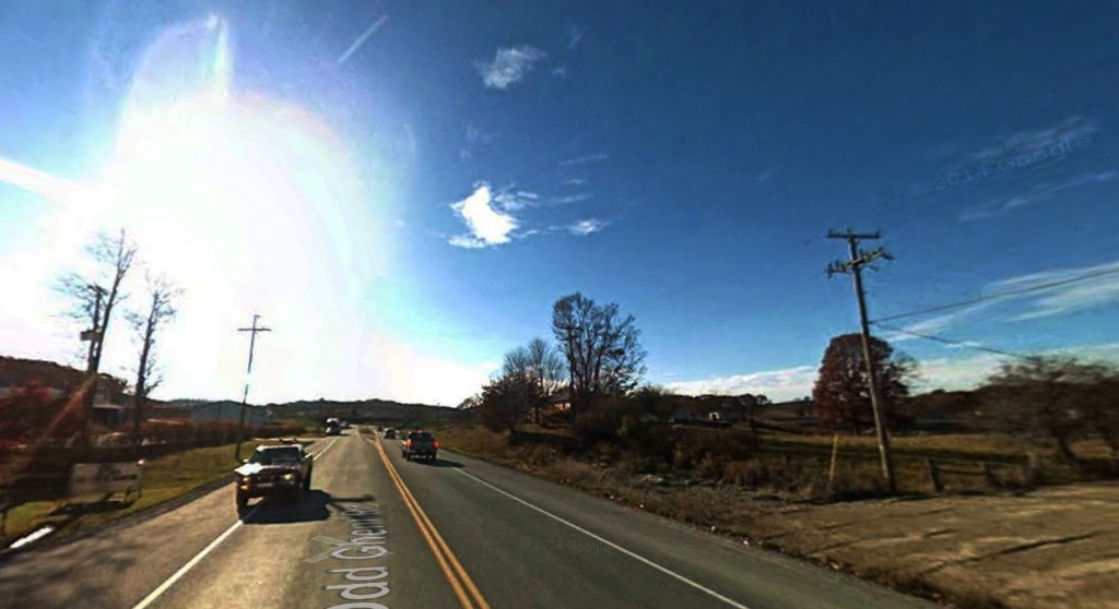 The UFO was seen for 7 to 10 seconds about 6:20 p.m. on November 3, 2014. Pictured: Ghent, WV. (Credit: Google)