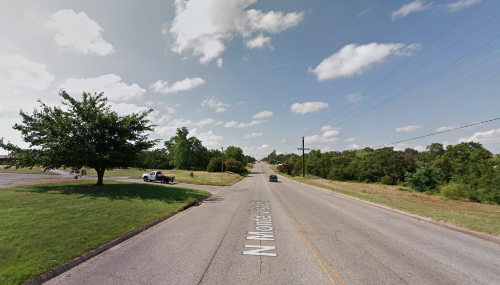 The larger object slowly moved away while the smaller object remained hovering and seemed to fade away. Pictured: Ada, OK. (Credit: Google)