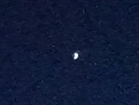 The object hovered in place and moved slowly out of the area. Pictured: Cropped and enlarged version of witness image. (Credit: MUFON)