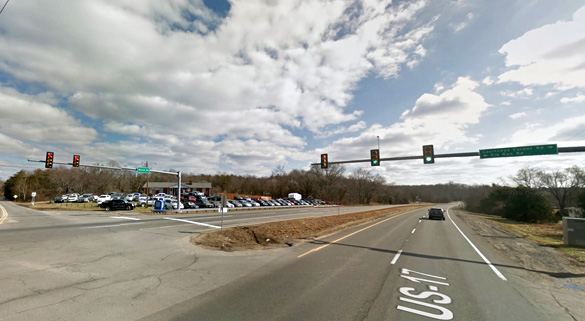 The witness was about 100 feet from the intersection, pictured, when the incident occurred. (Credit: Google)