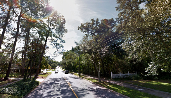 The witness had one red light at each of the three corners. Pictured: Moultrie, GA. (Credit: Google)