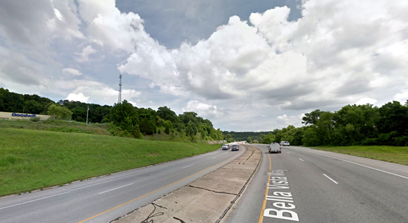 The UFO quickly began to move away from the witness. Pictured: Bella Vista, AR. (Credit: Google)