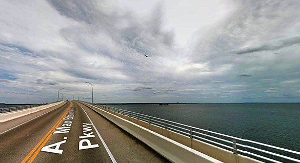 The witness said the light obscured all but a small part of the object. Pictured: Titusville, FL. (Credit: Google)