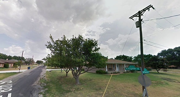 The witness also noticed a bright, white light hovering in the sky above. Pictured: Prosper, TX. (Credit: Google)