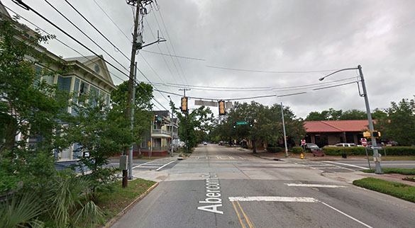 The center of the object appeared to be glowing red. Pictured: Savannah, GA. (Credit: Google)