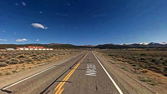 The object then disappeared as if a light switch had been thrown. Pictured: Near Austin, NV. (Credit: Google)
