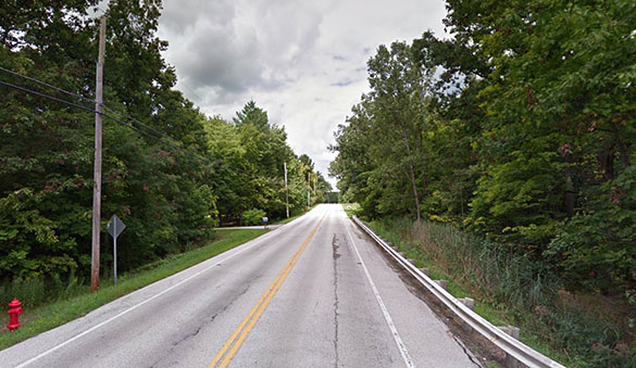The object moved away at incredible speed. Pictured: Chaffee Road in Sagamore Hills Township, Ohio. (Credit: Google)