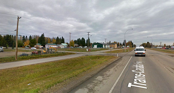 Once at her destination, the object briefly hovered over the property before moving away. Pictured: Edson, AB, Canada. (Credit: Google)