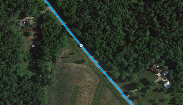 Family members were terrified during the UFO encounter along Route 56 between Sidney and London, Ohio, in April. (Credit: Google Maps)