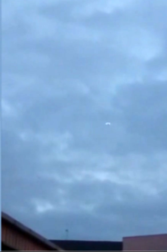 A taxi driver in Aigburth, England, saw the UFO hovering over the nearby marina. Screen capture from witness video. (Credit: Liverpool Echo)