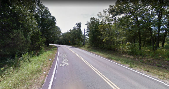The witness had to pass directly under the object – which was hovering at the height of a tree line. Pictured: St. Francois County, MO. (Credit: Google)