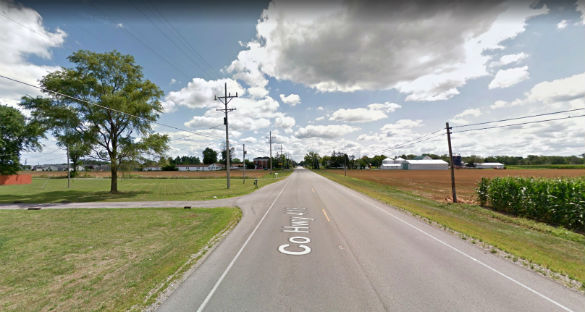 The witness drove by the object and did not stop. Pictured: Delphos, Ohio. (Credit: Google)
