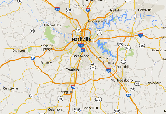 Murfreesboro is 34 miles southeast of Nashville, TN. (Credit: Google Maps)