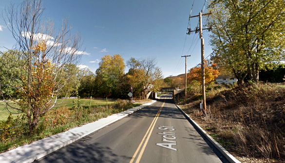 The lights on the object did not blink and were an orange-red color. Pictured: Lyoming County, Pennsylvania. (Credit: Google)