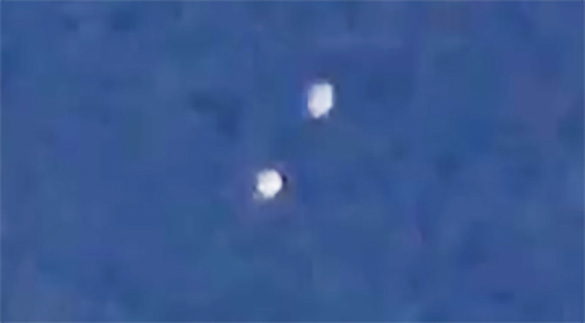 Cropped and enlarged frame from the witness video shows a second object that was emitted from the first object. (Credit: MUFON)