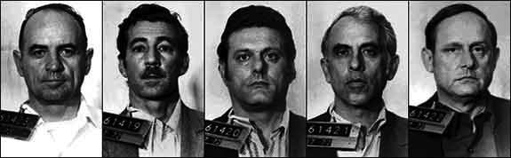 Douglas Caddy represented the Watergate burglars, pictured here. (Credit: Wikimedia Commons)