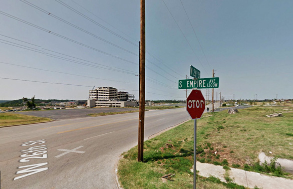 Three witnesses in Joplin, MO, watched a silent, boxy-shaped object ‘larger than a house’ move under 300 feet on July 8, 2014. Pictured: A street in Joplin. (Credit: Google)