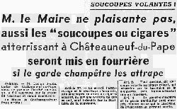 Article in the Le Haut Marnais October 29th, 1954.
