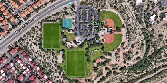 The park where drones were most likely launched. (Credit: Google Maps)