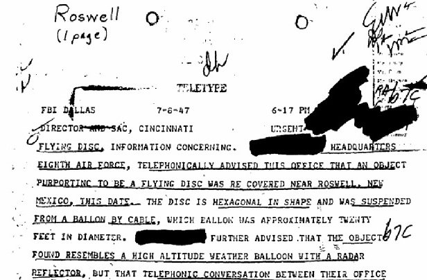 Roswell FBI File (click to view full document)