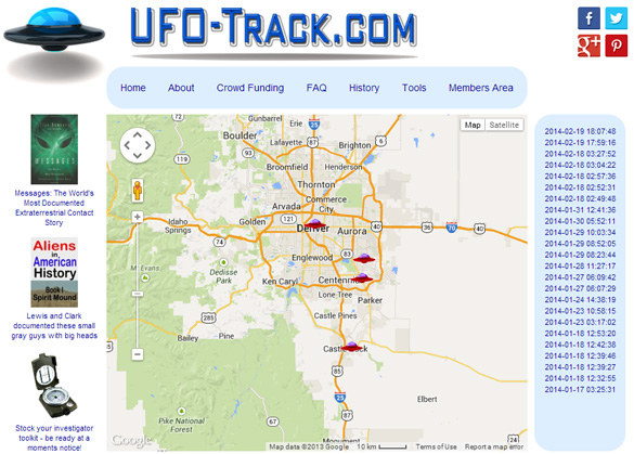 The UFO-Track website. (Credit: UFO-Track.com)